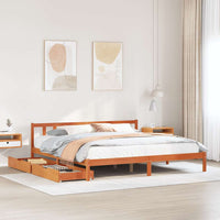 vidaXL Letto senza Materasso Marrone Cera 200x200 cm in Legno di Pino