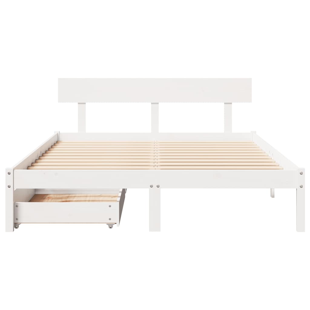Letto senza Materasso Bianco 120x190 cm Legno Massello di Pino 3301503