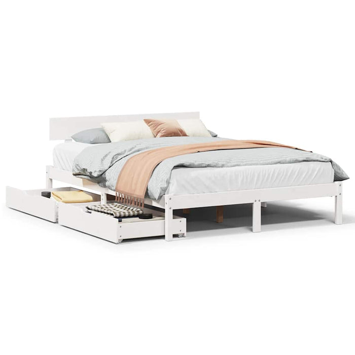 vidaXL Letto senza Materasso Bianco 120x200 cm Legno Massello di Pino