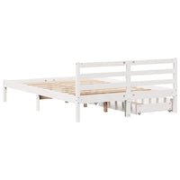 Letto senza Materasso Bianco 140x190 cm Legno Massello di Pino