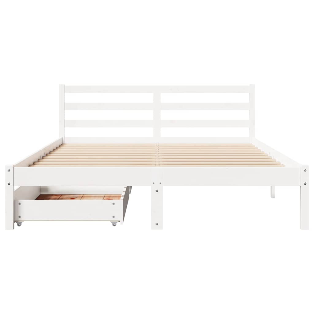 Letto senza Materasso Bianco 150x200 cm Legno Massello di Pino 3301543
