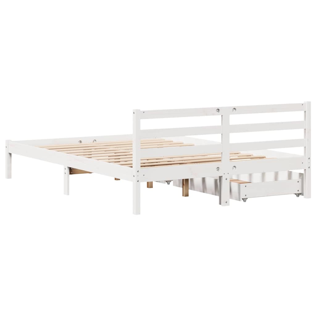 Letto senza Materasso Bianco 150x200 cm Legno Massello di Pino 3301543