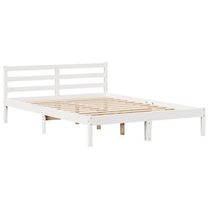 Letto senza Materasso Bianco 150x200 cm Legno Massello di Pino 3301543