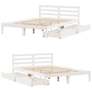 Letto senza Materasso Bianco 150x200 cm Legno Massello di Pino 3301543