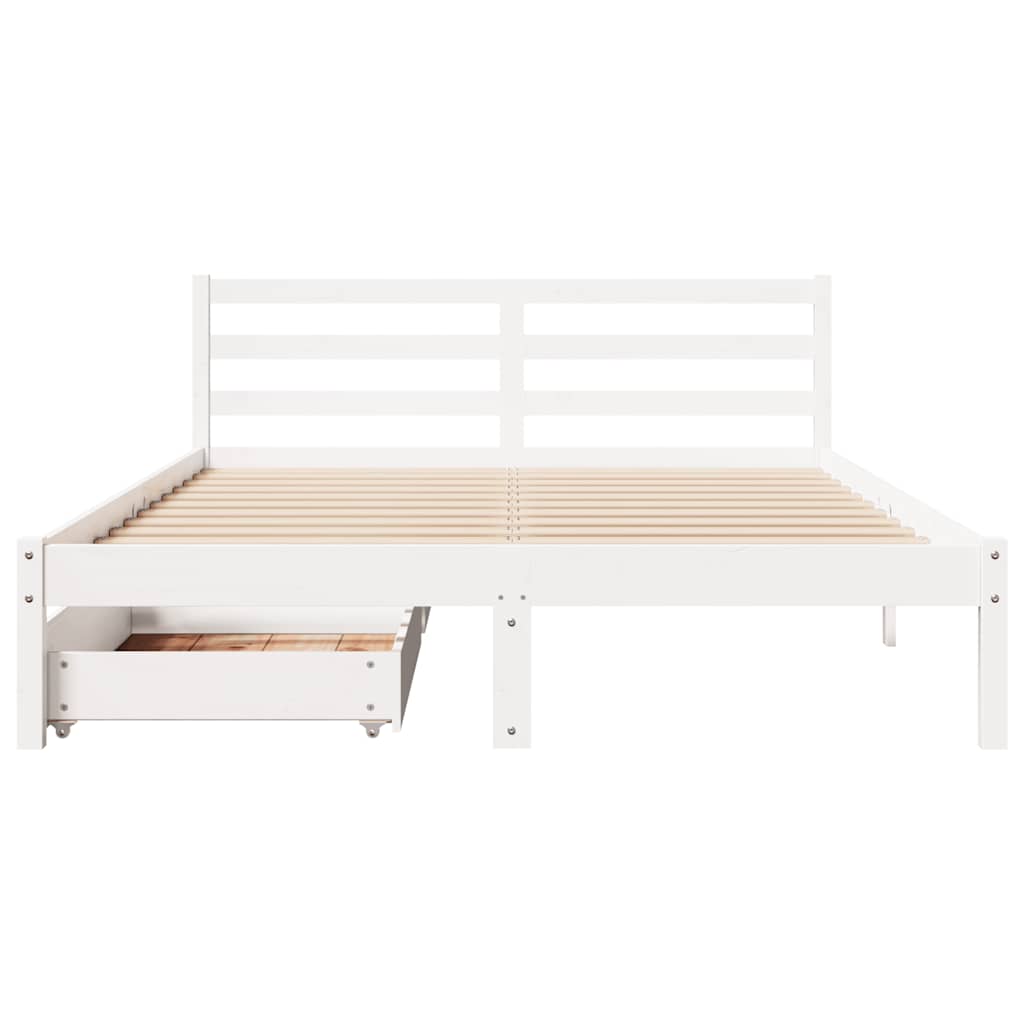 Letto senza Materasso Bianco 160x200 cm Legno Massello di Pino 3301545