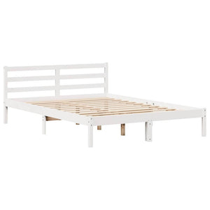 Letto senza Materasso Bianco 160x200 cm Legno Massello di Pino 3301545
