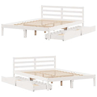 Letto senza Materasso Bianco 160x200 cm Legno Massello di Pino 3301545