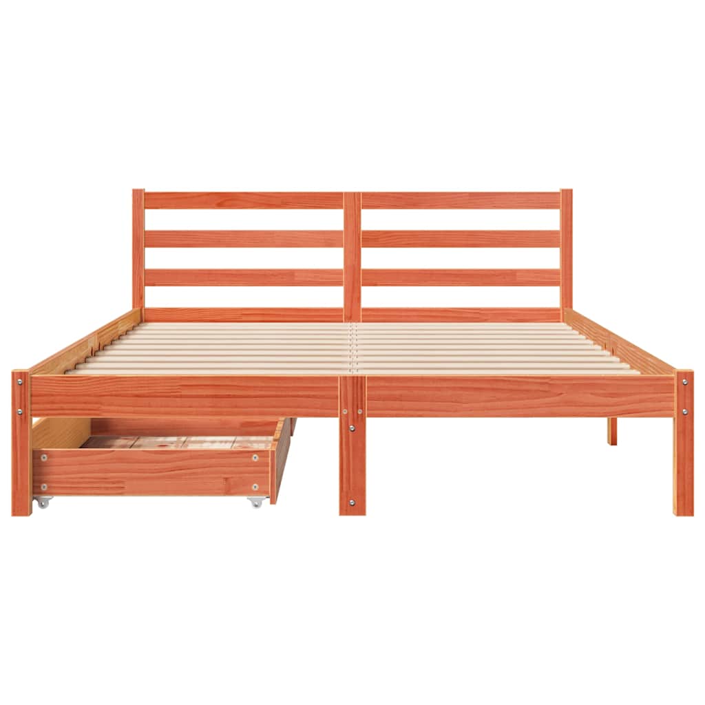 Letto senza Materasso Marrone Cera 160x200 cm in Legno di Pino 3301560