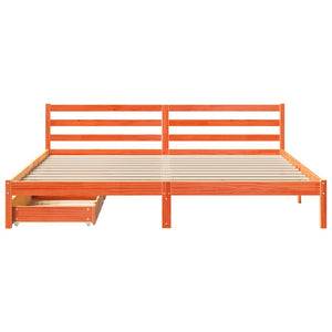 Letto senza Materasso Marrone Cera 180x200 cm in Legno di Pino 3301561