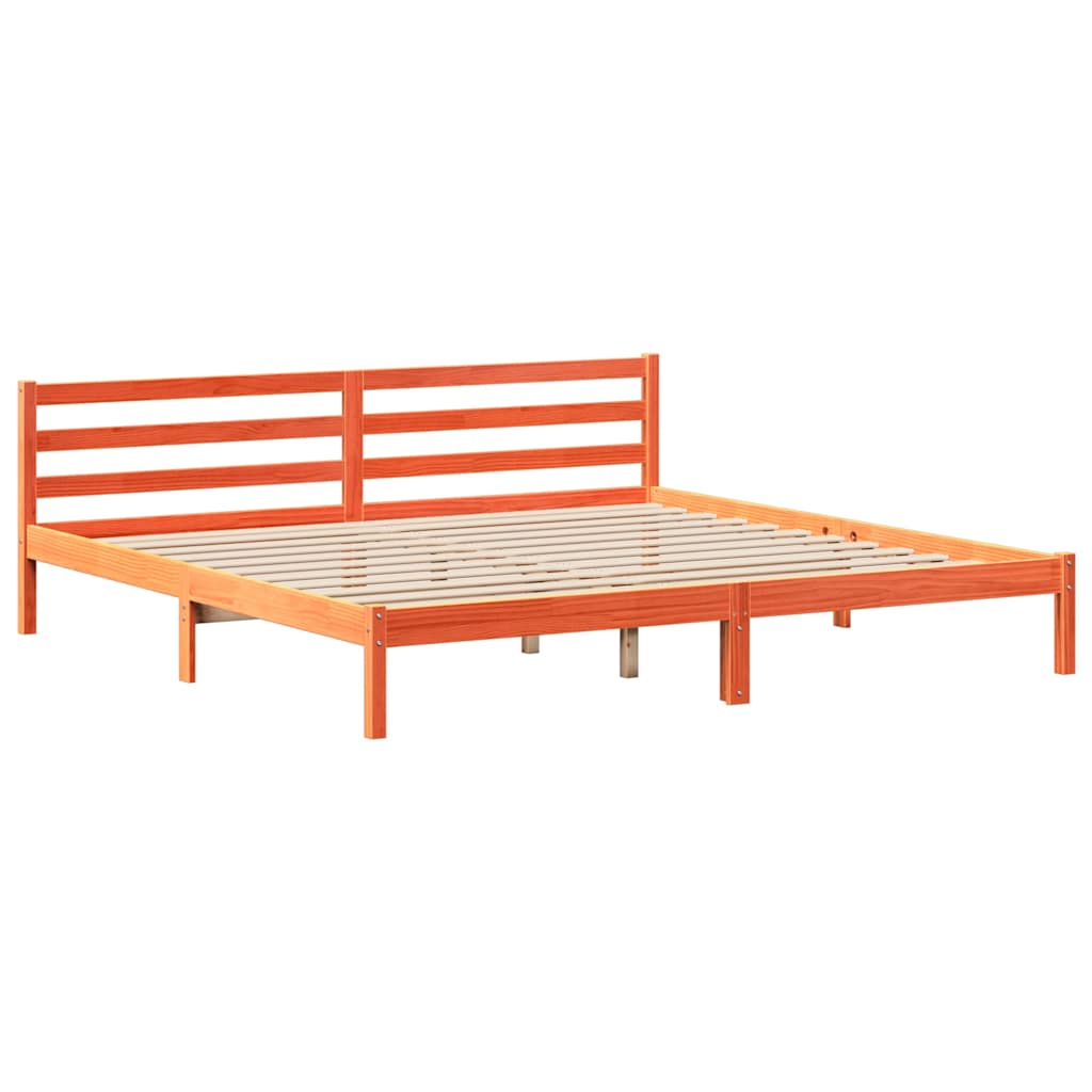 Letto senza Materasso Marrone Cera 180x200 cm in Legno di Pino 3301561