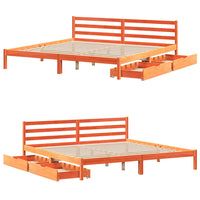 Letto senza Materasso Marrone Cera 200x200 cm in Legno di Pino 3301562