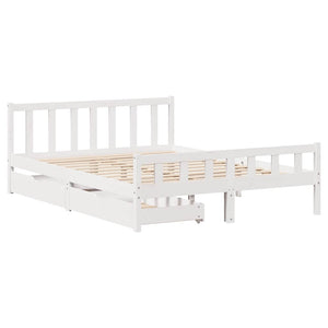 Letto senza Materasso Bianco 160x200 cm Legno Massello di Pino 3301584