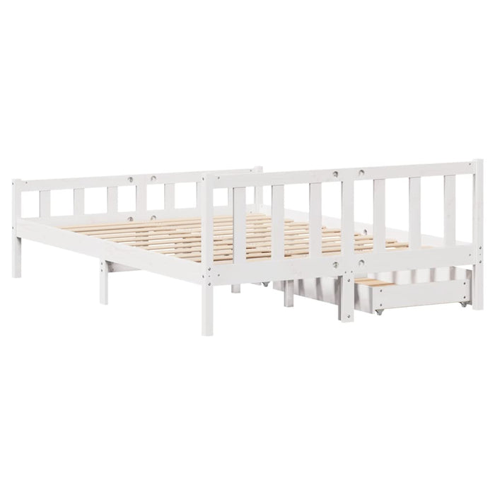 Letto senza Materasso Bianco 160x200 cm Legno Massello di Pino 3301584