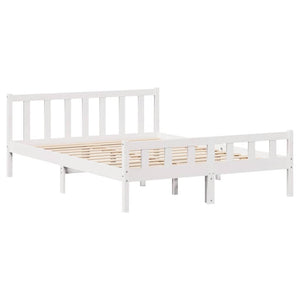Letto senza Materasso Bianco 160x200 cm Legno Massello di Pino 3301584