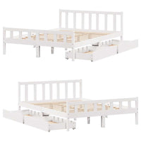 vidaXL Letto senza Materasso Bianco 160x200 cm Legno Massello di Pino
