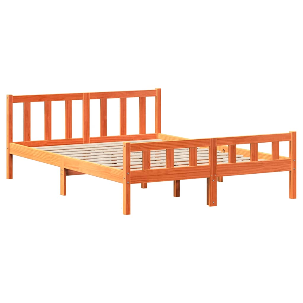 vidaXL Letto senza Materasso Marrone Cera 150x200 cm in Legno di Pino