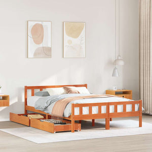 vidaXL Letto senza Materasso Marrone Cera 160x200 cm in Legno di Pino