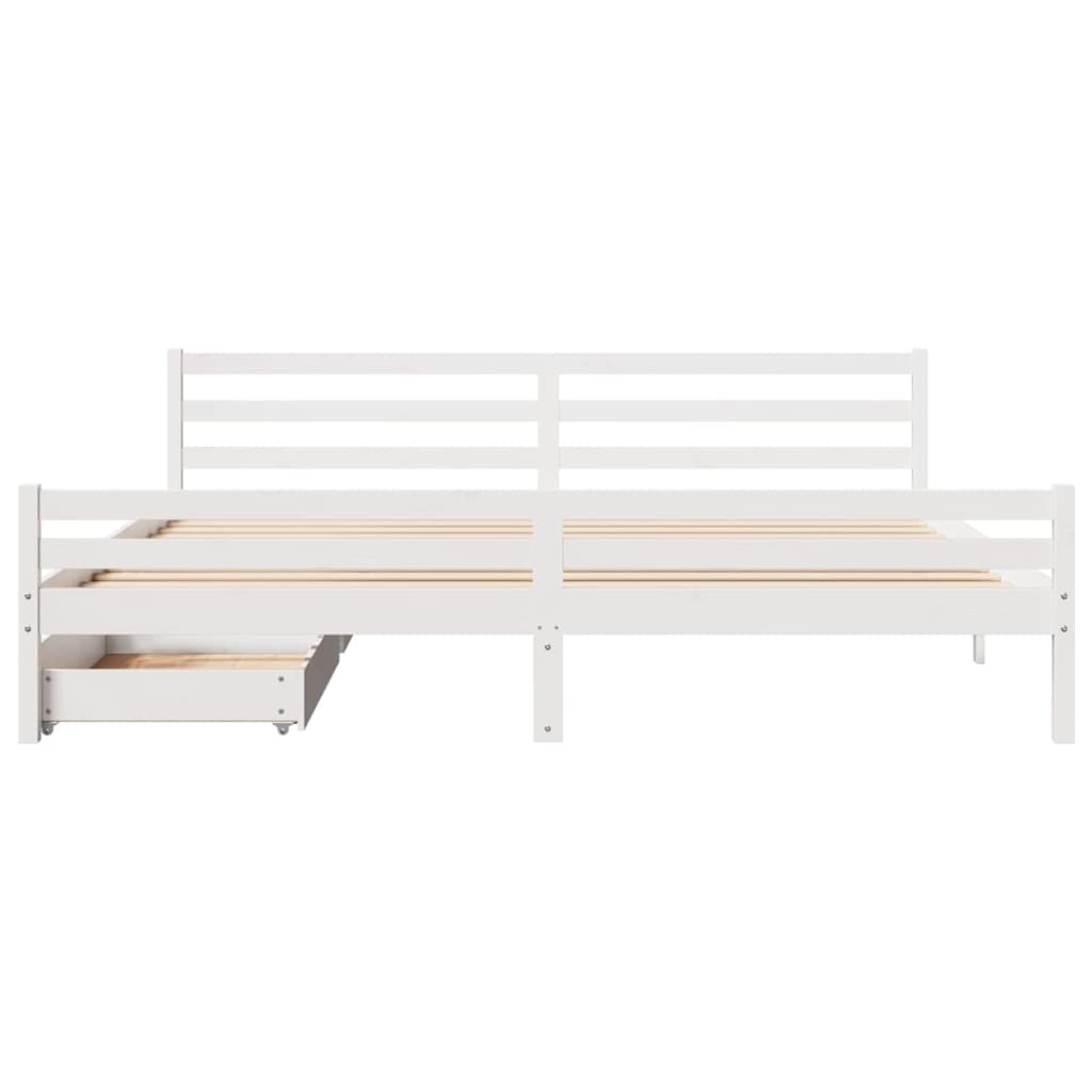 Letto senza Materasso Bianco 180x200 cm Legno Massello di Pino 3301617