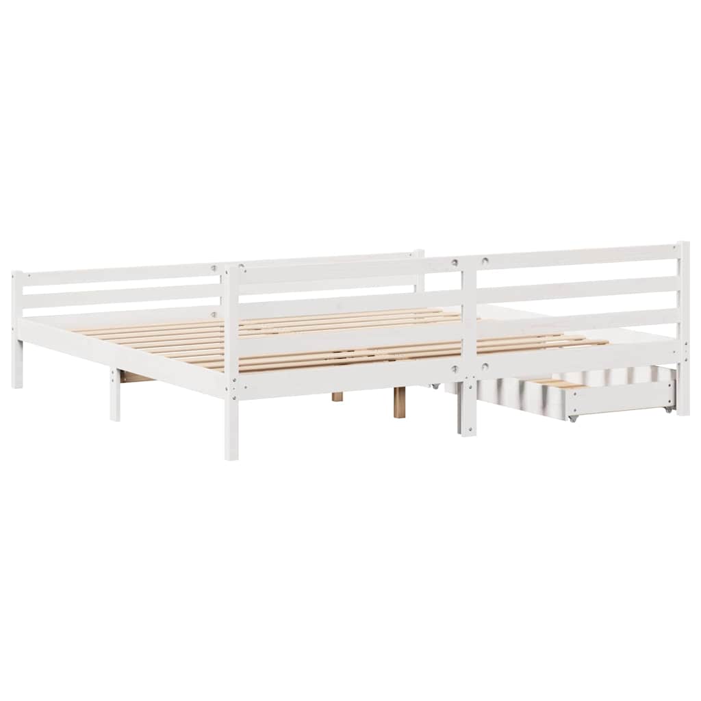 Letto senza Materasso Bianco 180x200 cm Legno Massello di Pino 3301617