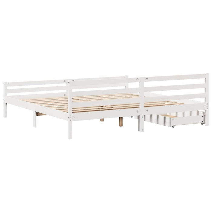 Letto senza Materasso Bianco 180x200 cm Legno Massello di Pino 3301617