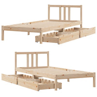 Letto senza Materasso 90x190 cm in Legno Massello di Pino 3301622