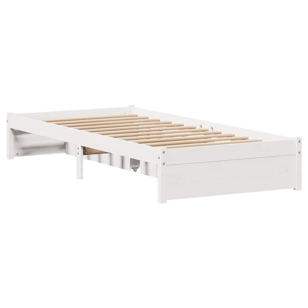 Letto senza Materasso Bianco 90x190 cm in Legno Massello Pino 3301649