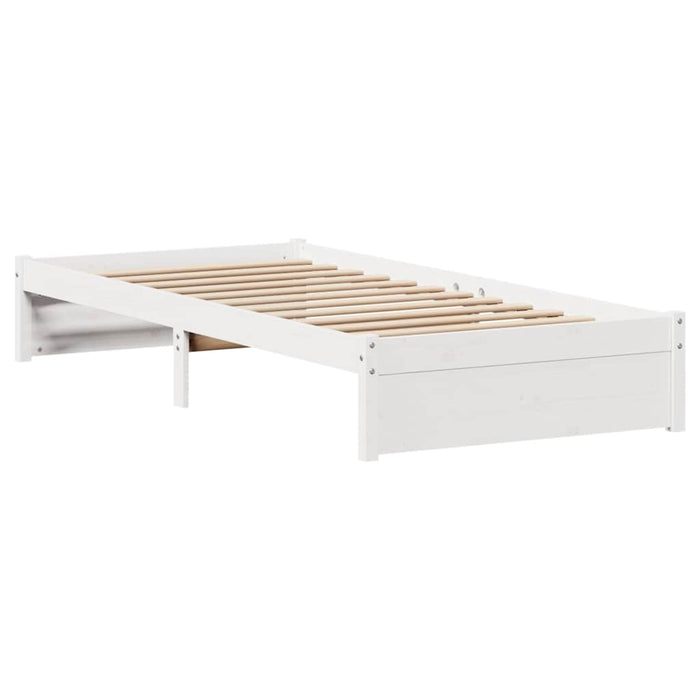 Letto senza Materasso Bianco 90x190 cm in Legno Massello Pino 3301649
