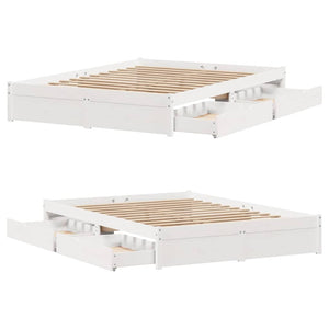 Letto senza Materasso Bianco 120x190 cm Legno Massello di Pino 3301651