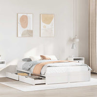 Letto senza Materasso Bianco 120x190 cm Legno Massello di Pino 3301651