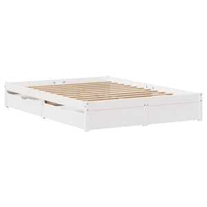 Letto senza Materasso Bianco 140x190 cm Legno Massello di Pino