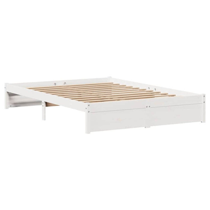 Letto senza Materasso Bianco 140x190 cm Legno Massello di Pino