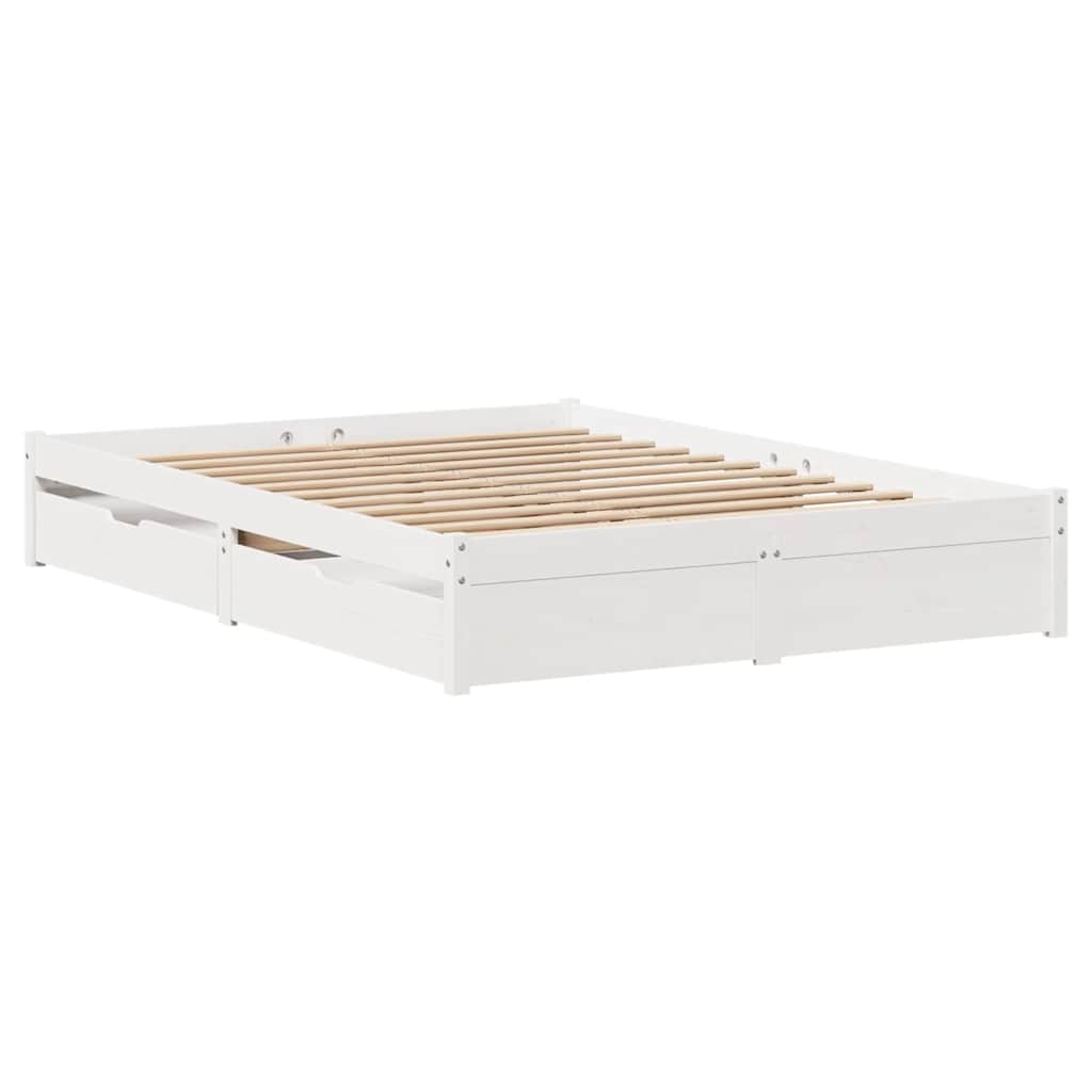 Letto senza Materasso Bianco 140x200 cm Legno Massello di Pino