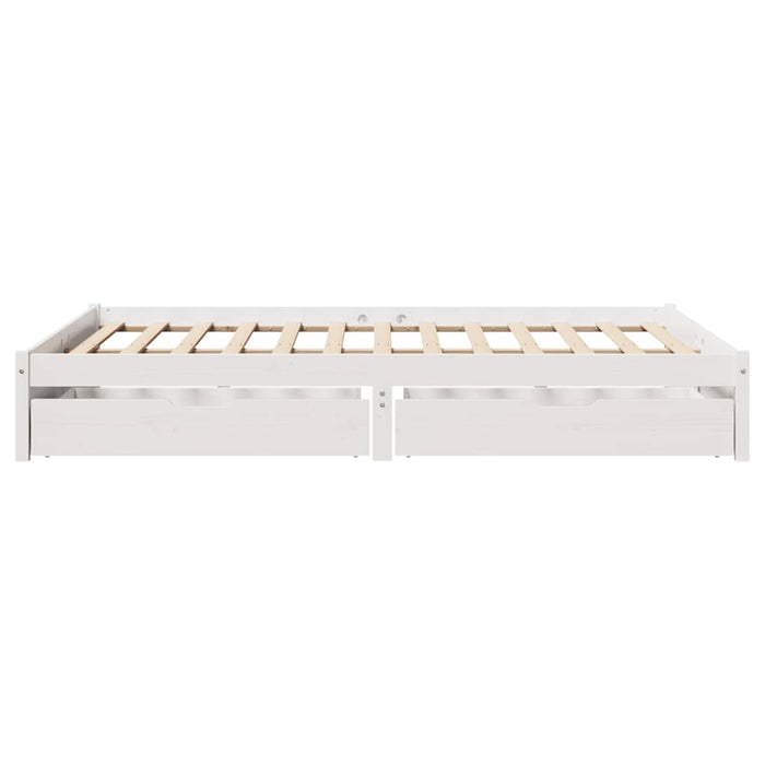 Letto senza Materasso Bianco 140x200 cm Legno Massello di Pino