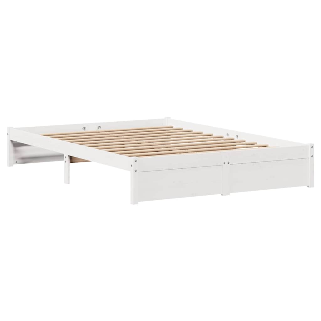 Letto senza Materasso Bianco 140x200 cm Legno Massello di Pino