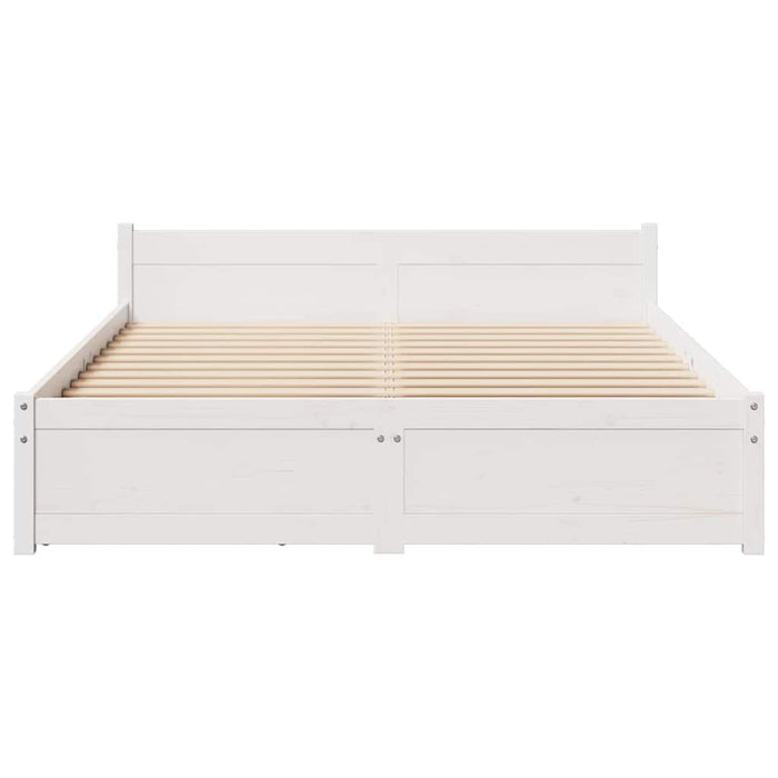 Letto senza Materasso Bianco 135x190 cm Legno Massello di Pino 3301679