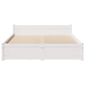 Letto senza Materasso Bianco 135x190 cm Legno Massello di Pino 3301679