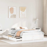 Letto senza Materasso Bianco 135x190 cm Legno Massello di Pino 3301679