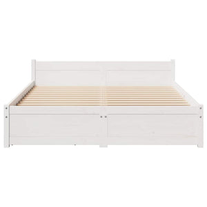 Letto senza Materasso Bianco 140x190 cm Legno Massello di Pino 3301681