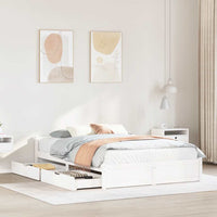 Letto senza Materasso Bianco 140x190 cm Legno Massello di Pino 3301681