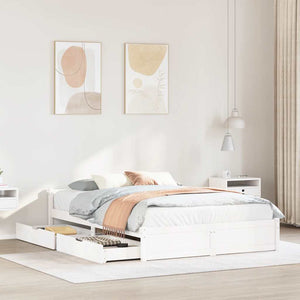 Letto senza Materasso Bianco 140x190 cm Legno Massello di Pino 3301681