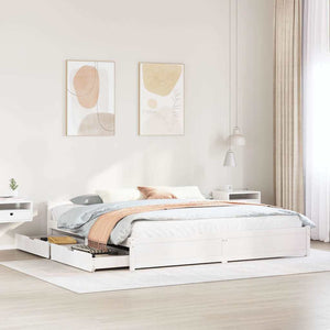 vidaXL Letto senza Materasso Bianco 180x200 cm Legno Massello di Pino