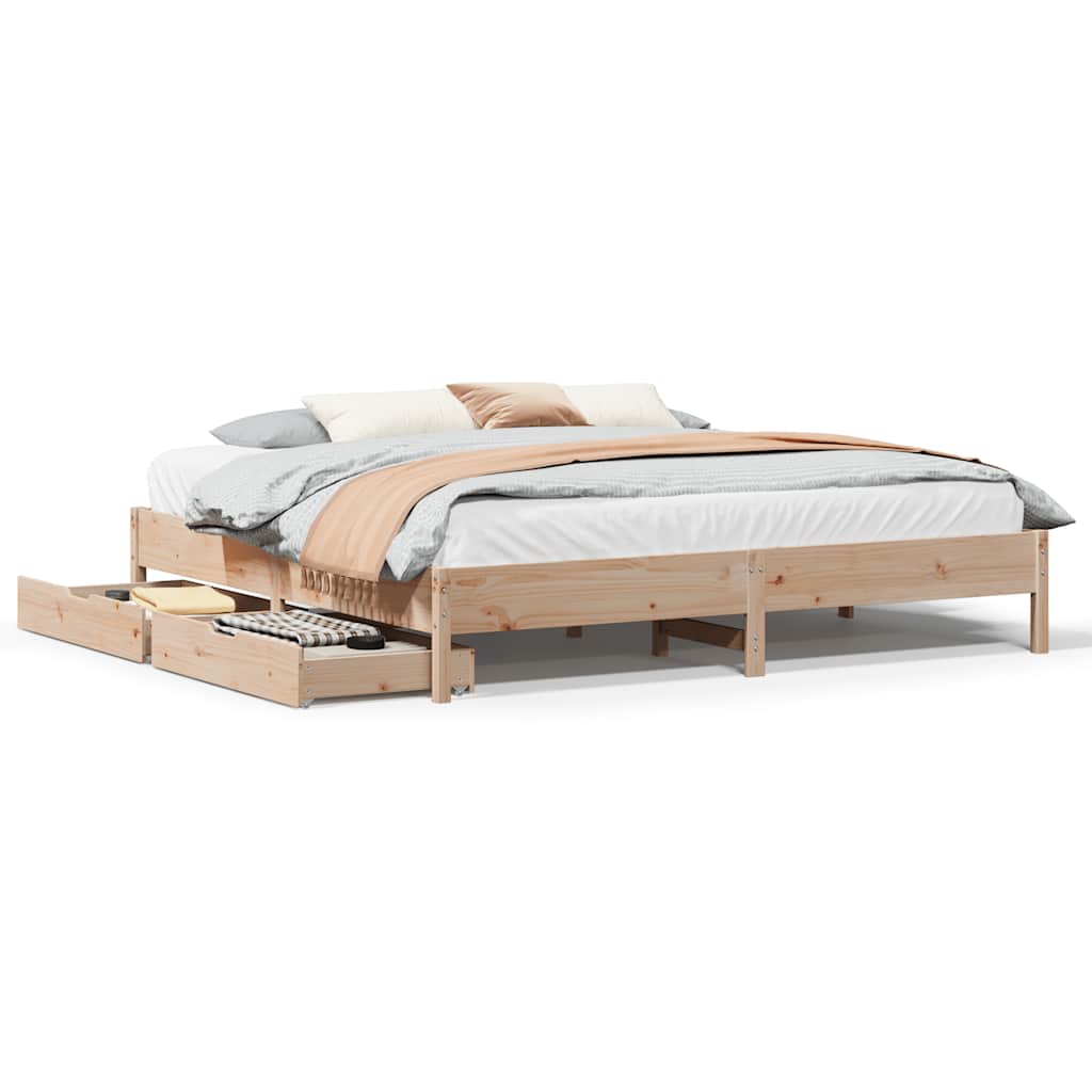 Letto senza Materasso 200x200 cm in Legno Massello di Pino 3301698