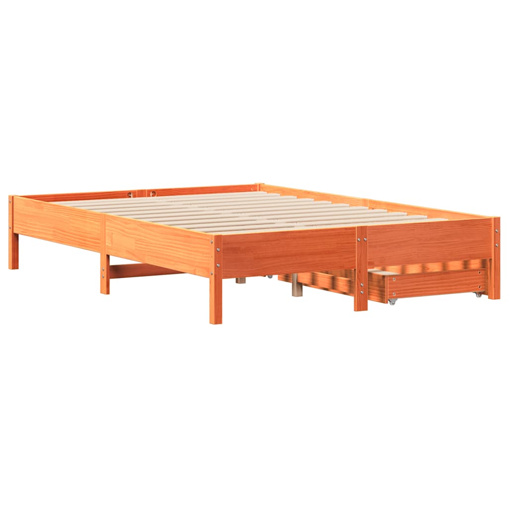 Letto senza Materasso Marrone Cera 150x200 cm in Legno di Pino 3301709
