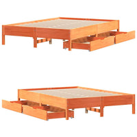 Letto senza Materasso Marrone Cera 150x200 cm in Legno di Pino 3301709