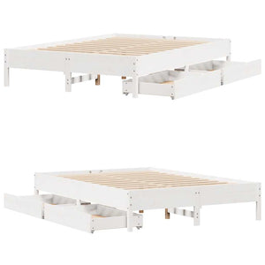 vidaXL Letto senza Materasso Bianco 140x200 cm Legno Massello di Pino