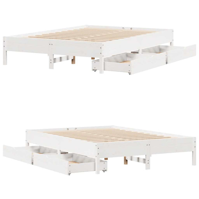 vidaXL Letto senza Materasso Bianco 140x200 cm Legno Massello di Pino