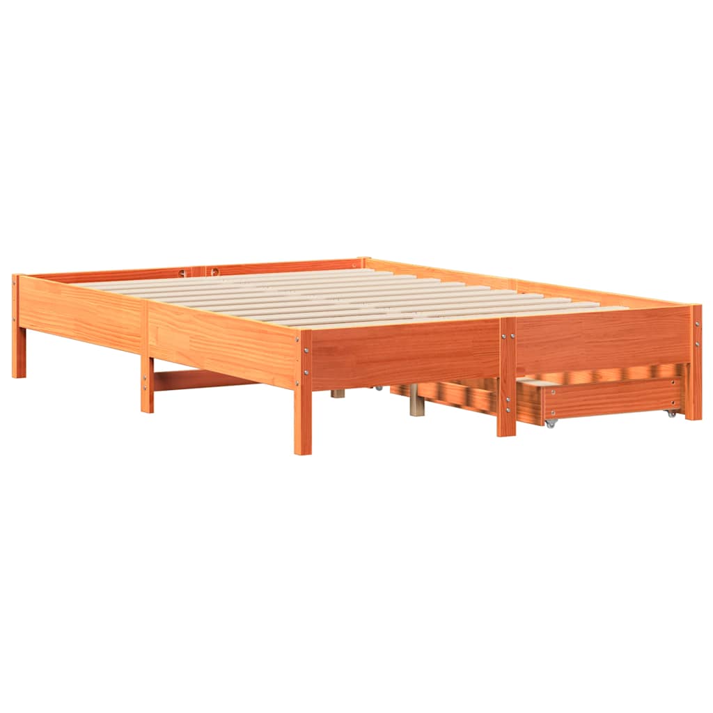 Letto senza Materasso Marrone Cera 120x200 cm in Legno di Pino 3301715