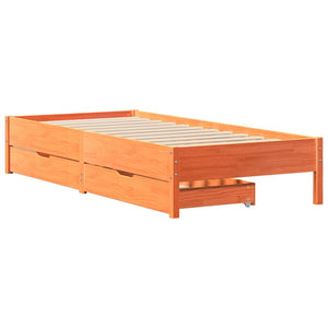 Letto senza Materasso Marrone Cera 90x200 cm Legno di Pino 3301721