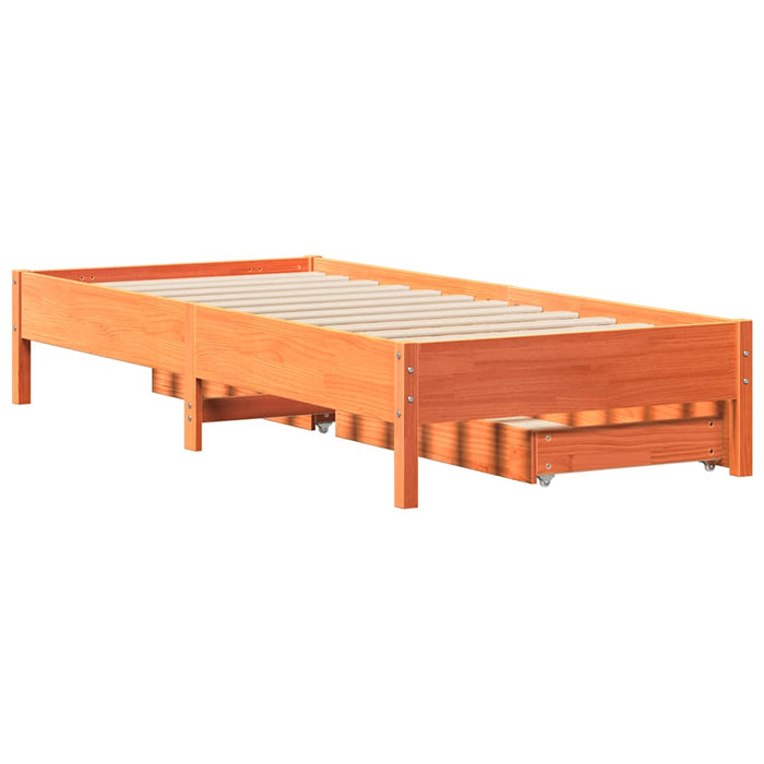 Letto senza Materasso Marrone Cera 90x200 cm Legno di Pino 3301721
