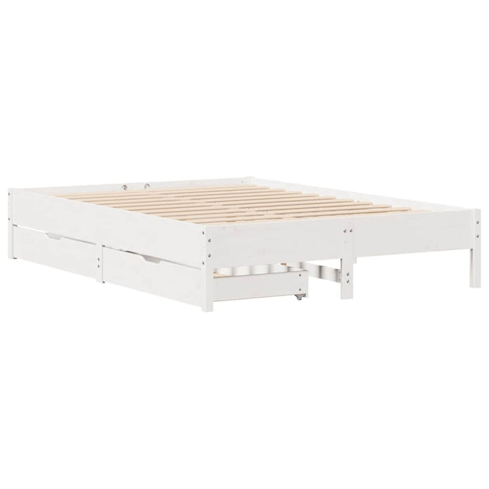 Letto senza Materasso Bianco 120x190 cm Legno Massello di Pino 3301729